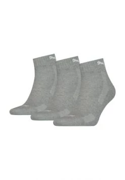PUMA® Sneakersocken, 3er-Pack, Logo, Frottee-Sohle 003 MIDDLE GREY M