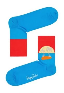 Happy Socks® Kurzsocken "Meet Me At Sunset", Insel-Motiv, Color Blocking 6300 MEDIUM BLUE