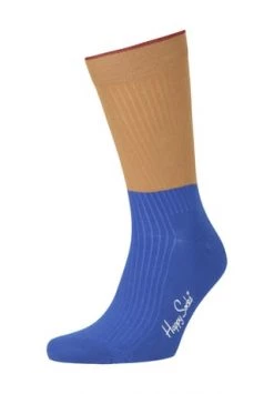 Happy Socks® Socken "I Am Blocked", Zweifarbig, Rippstrick 8000 LIGHT BROWN