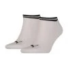 PUMA® Sneakersocken, 2er-Pack, Logo, Gestreiftes Bündchen, Unisex Weiß