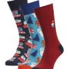 Happy Socks® Socken "Decoration Time", 3er-Pack, Stickerei 6000 LIGHT BLUE