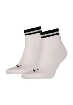 PUMA® Heritage Kurzsocken, Logo, Baumwollmix, 2er-Pack Weiß