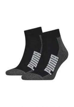 PUMA® Kurzsocken, 2er-Pack, Gepolstert, Logo-Schriftzug 001 BLACK/ WHITE