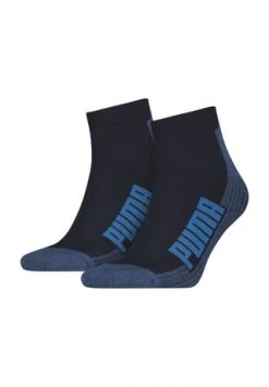 PUMA® Kurzsocken, 2er-Pack, Gepolstert, Logo-Schriftzug 003 NAVY/ GREY