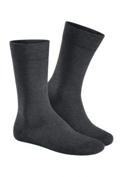 Hudson 1 Paar Herren Socken, Relax Cotton Strumpf, Ohne Gummifäden, Einfarbig Grau