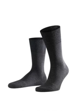 FALKE Herren Socken - Airport Plus, Kurzstrumpf, Freizeit- Und Business-Socken, Unifarben Anthrazit