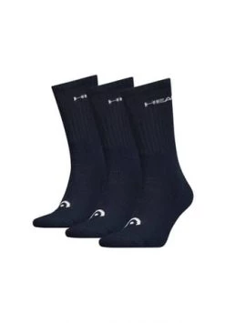 HEAD® Unisex Crew Socken, 3er Pack - Kurzsocken, Baumwollmix, Einfarbig Blau