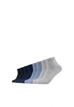 S.Oliver Unisex Socken, 8er Pack - Quarter, Einfarbig Blau/ Grau