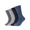 S.Oliver Socken 4er-Pack Originals Gerippt Mit Weicher Zehennaht Blue Melange