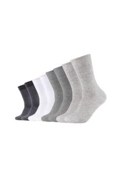 S.Oliver Unisex Socken, 8er Pack - Kurzsocken, Einfarbig Weiß/ Grau