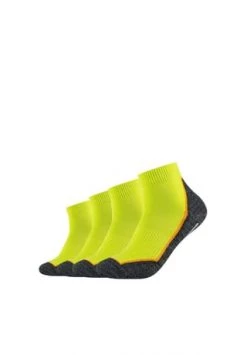 Camano® Kurzsocken 4er-Pack Compression Sport Mit Verstärktem Fersen- Und Zehenbereich Lime