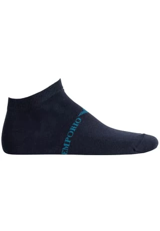 EMPORIO ARMANI Herren Sneakersocken, 2 Paar - Logodruck Blau 4 EMPORIO ARMANI Herren Sneakersocken, 2 Paar - Logodruck Blau – Bild 4