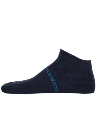 EMPORIO ARMANI Herren Sneakersocken, 2 Paar - Logodruck Blau 5 EMPORIO ARMANI Herren Sneakersocken, 2 Paar - Logodruck Blau – Bild 5