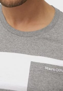 Marc O'Polo T-Shirt, Kurzarm, Streifen, Für Herren Grau/ Weiß 7 Marc O'Polo T-Shirt, Kurzarm, Streifen, Für Herren Grau/ Weiß -socken-struempfe Verkäufe unnamed file 1516