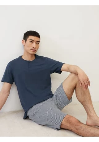 Marc O'Polo Schlafanzug, Kurz, Henley-Ausschnitt, Für Herren 803 DUNKELBLAU 2 Marc O'Polo Schlafanzug, Kurz, Henley-Ausschnitt, Für Herren 803 DUNKELBLAU – Bild 2