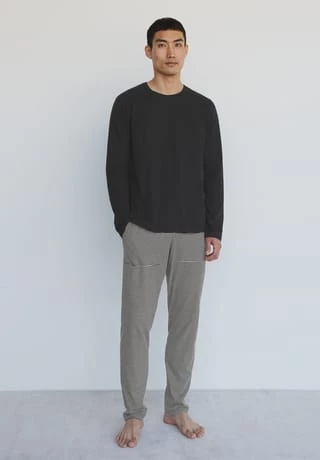Marc O'Polo Schlafanzug, Rundhals, Streifen, Für Herren 000 SCHWARZ 2 Marc O'Polo Schlafanzug, Rundhals, Streifen, Für Herren 000 SCHWARZ – Bild 2