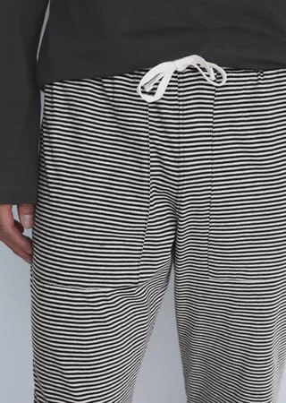 Marc O'Polo Schlafanzug, Rundhals, Streifen, Für Herren 000 SCHWARZ 5 Marc O'Polo Schlafanzug, Rundhals, Streifen, Für Herren 000 SCHWARZ – Bild 5