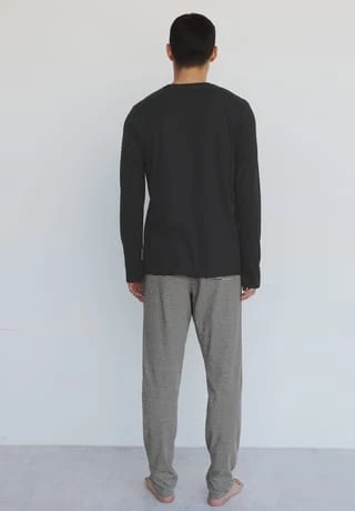 Marc O'Polo Schlafanzug, Rundhals, Streifen, Für Herren 000 SCHWARZ 6 Marc O'Polo Schlafanzug, Rundhals, Streifen, Für Herren 000 SCHWARZ – Bild 6