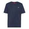 HUGO Herren T-Shirt - DERO222, Rundhals, 1/2-Arm, Logo-Print, Baumwolle Blau