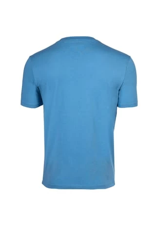 HUGO Herren T-Shirt - DERO222, Rundhals, 1/2-Arm, Logo-Print, Baumwolle MIttelblau 2 HUGO Herren T-Shirt - DERO222, Rundhals, 1/2-Arm, Logo-Print, Baumwolle MIttelblau – Bild 2
