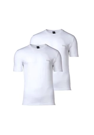 BOSS Herren T-Shirt, 2er Pack - Unterhemd, Halbarm, Rundhals, Cotton Stretch Weiß 1 BOSS Herren T-Shirt, 2er Pack - Unterhemd, Halbarm, Rundhals, Cotton Stretch Weiß
