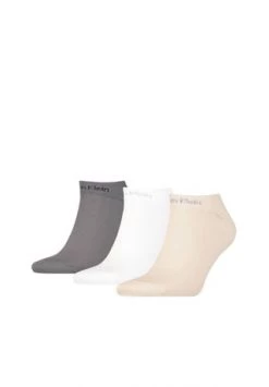 Calvin Klein Herren Sneaker Socken, 3er Pack - Kurzsocken Gripper Sand/ Weiß/ Grau