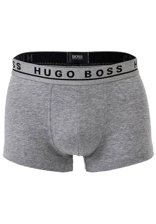 BOSS Herren Boxer Shorts, 3er Pack - Trunks, Cotton Stretch, Logo, Einfarbig Grau 2 BOSS Herren Boxer Shorts, 3er Pack - Trunks, Cotton Stretch, Logo, Einfarbig Grau – Bild 2