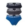 BOSS Herren Slips, 3er Pack - Briefs, Logobund, Cotton Stretch Blau