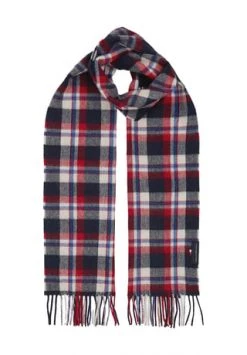TOMMY HILFIGER Schal, Wolle, Kariert, Fransen, Für Herren 0G0 ROT
