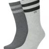 Calvin Klein Socken, 2er-Pack, Streifen, Für Herren 003 LIGHT GREY ME