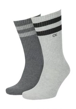 Calvin Klein Socken, 2er-Pack, Streifen, Für Herren 003 LIGHT GREY ME