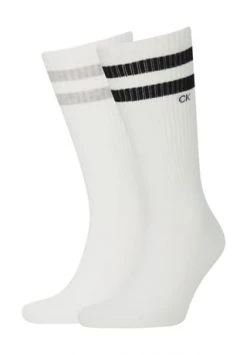 Calvin Klein Socken, 2er-Pack, Streifen, Für Herren 004 WHITE