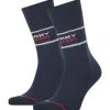 TOMMY Jeans Strümpfe, 2er-Pack, Hoher Bio-Baumwolle Anteil, Logo-Bund, Uni, Für Damen Und Herren 002 NAVY