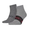 Calvin Klein Sneakersocken, 2er-Pack, Logo-Print, Meliert, Für Herren 003 MID GREY MELA