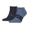 Calvin Klein Sneakersocken, 2er-Pack, Logo-Print, Meliert, Für Herren 004 DENIM MELANGE