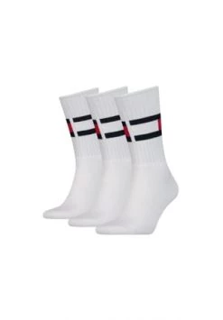 TOMMY HILFIGER Herren Socken, 3er Pack - Men's Sock Flag, ECOM Weiß