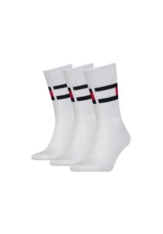 TOMMY HILFIGER Herren Socken, 3er Pack - Men's Sock Flag, ECOM Weiß 1 TOMMY HILFIGER Herren Socken, 3er Pack - Men's Sock Flag, ECOM Weiß