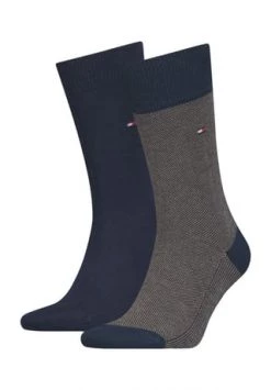 TOMMY HILFIGER Contemporary Socken, Logo-Stickerei, 2er-Pack, Für Herren 001 KHAKI/ NAVY