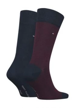 TOMMY HILFIGER Contemporary Socken, Logo-Stickerei, 2er-Pack, Für Herren 002 NAVY/ ROUGE -socken-struempfe Verkäufe unnamed file 1827