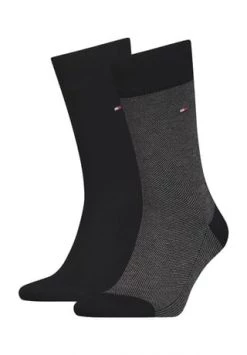 TOMMY HILFIGER Contemporary Socken, Logo-Stickerei, 2er-Pack, Für Herren 004 BLACK