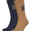 TOMMY HILFIGER Socken, 2er-Pack, Logoprint, Für Herren 001 KHAKI/ NAVY