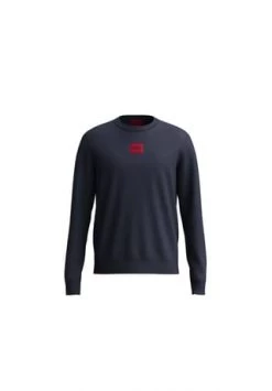 HUGO Herren Sweater, Diragol212 - Sweatshirt, Rundhals, Baumwoll-Terry Dunkelblau
