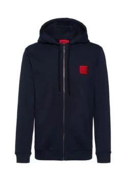 HUGO Herren Sweatjacke - Daple212 - Zipper, Hoodie, Baumwoll-Terry Dunkelblau