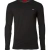 HUGO Herren T-Shirt - DEROL212, Rundhals, 1/2-Arm, Logo-Print, Baumwoll Schwarz
