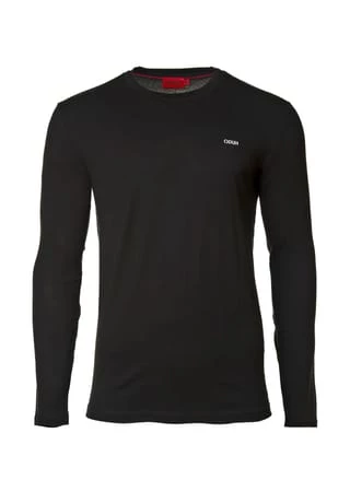 HUGO Herren T-Shirt - DEROL212, Rundhals, 1/2-Arm, Logo-Print, Baumwoll Schwarz 1 HUGO Herren T-Shirt - DEROL212, Rundhals, 1/2-Arm, Logo-Print, Baumwoll Schwarz