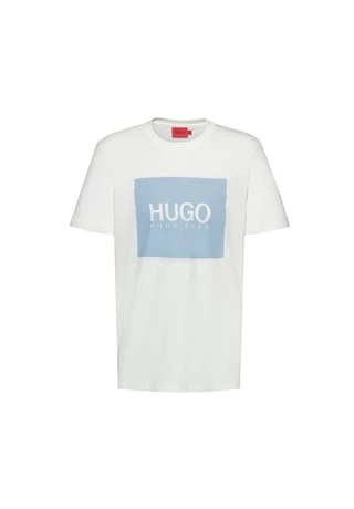 HUGO Herren T-Shirt - DOLIVE_U212, Rundhals, 1/2-Arm, Logo-Print, Baumwoll Elfenbein 2 HUGO Herren T-Shirt - DOLIVE_U212, Rundhals, 1/2-Arm, Logo-Print, Baumwoll Elfenbein – Bild 2