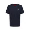 HUGO Herren T-Shirt - DERO212, Rundhals, 1/2-Arm, Logo-Stickerei, Baumwolle Blau