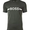 BOSS Herren T-Shirt Kurzarm - RN Slim Fit, Rundhals, Logoprint, UV-Protection Dunkelgrün