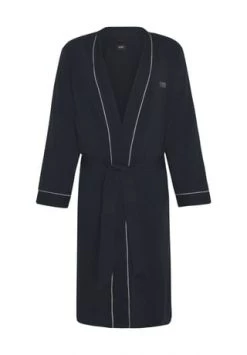 BOSS Bademantel, Logo-Print, Knielang, Für Herren 413 NAVY