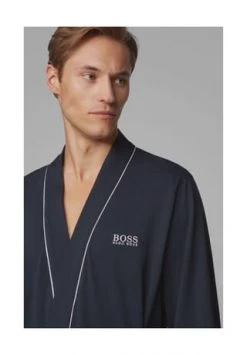 BOSS Bademantel, Logo-Print, Knielang, Für Herren 413 NAVY -socken-struempfe Verkäufe unnamed file 1884